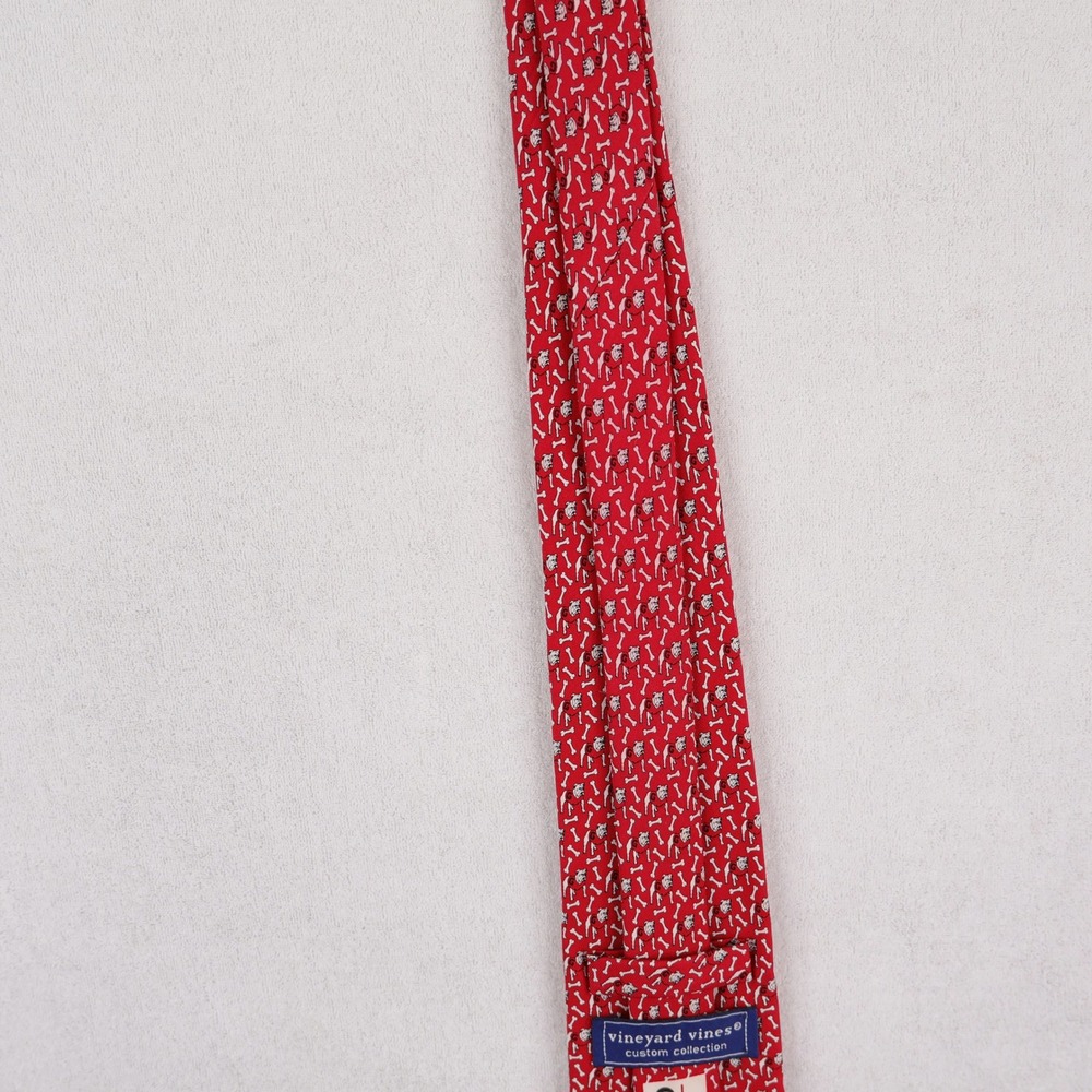 Vineyard Vines Necktie Red University of Georgia Bulldogs Silk Mascot Print Tie - Picture 6 of 9